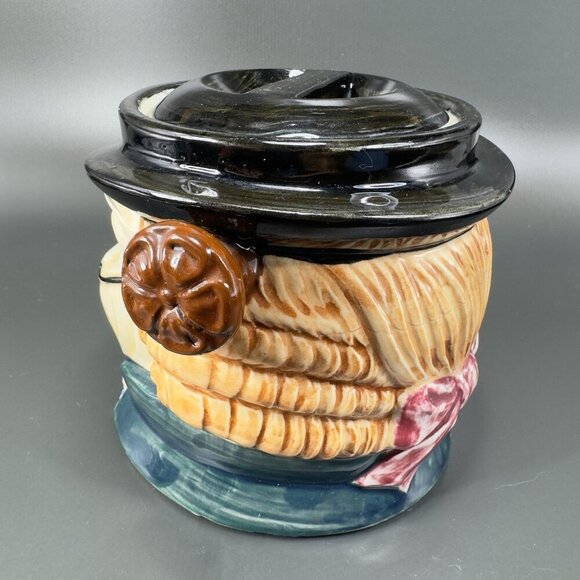 Wales China Japan Toby Character Biscuit Holder Container Jar Ceramic Japan VTG - Picture 8 of 14